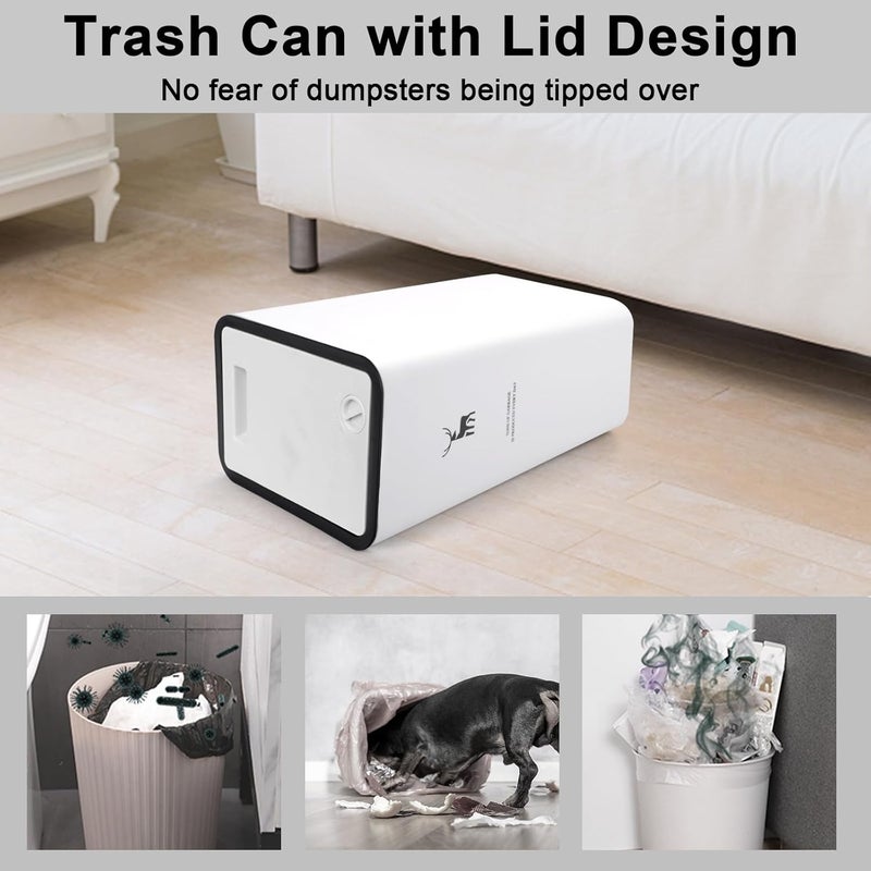 XPIY Trash Can with Lid, 2 Pack 4 Gallons/15 Liters Garbage Can with Press Top, Small Trash Can Dog Proof, Plastic Trash Bin, Waste Basket for Bathroom|Kitchen|Bedroom|Office (1, Blackwhite) - Image 3